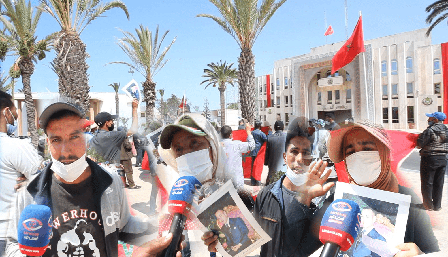 سكان سبت جزولة المحرومين من الكهرباء ينقلون إحتجاجهم امام عمالة آسفي.