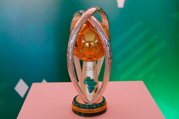 General View of the Trophy during the 2022 TotalEnergies CHAN Draw held at Opera of Algiers in Algiers, Algeria on 01 October 2022 ©Billal Boulahlib/BackpagePix